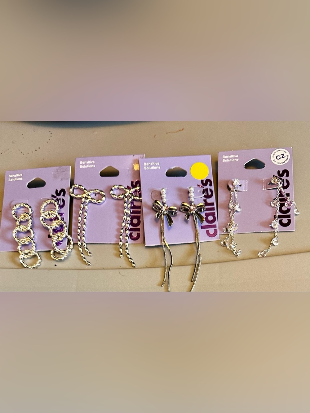 Claire's Lot of 4 Silver Earrings